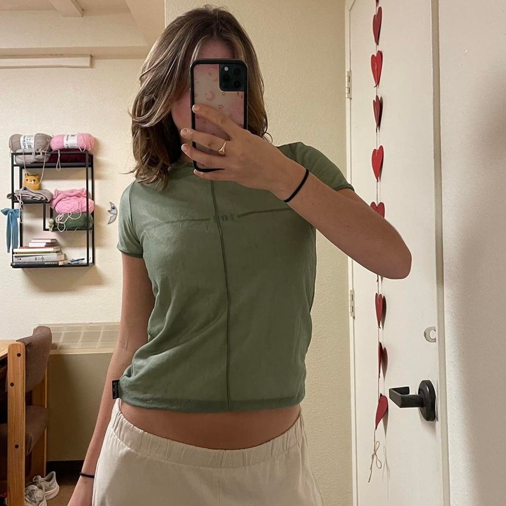 the green mesh army style baby tee with number 101